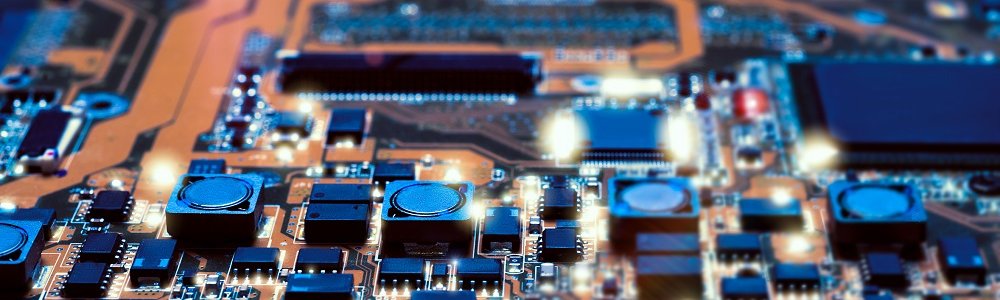 Closeup,On,Electronic,Board,In,Hardware,Repair,Shop,,Blurred,And